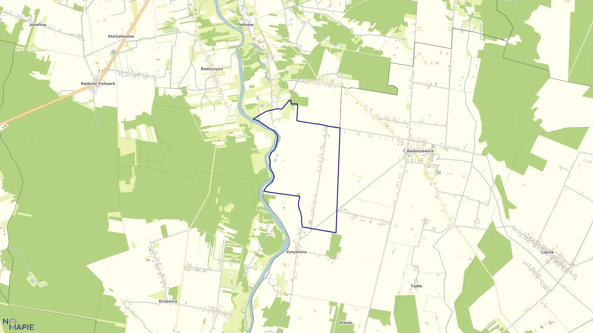 Mapa obrębu Katarzynopole w gminie Siemkowice
